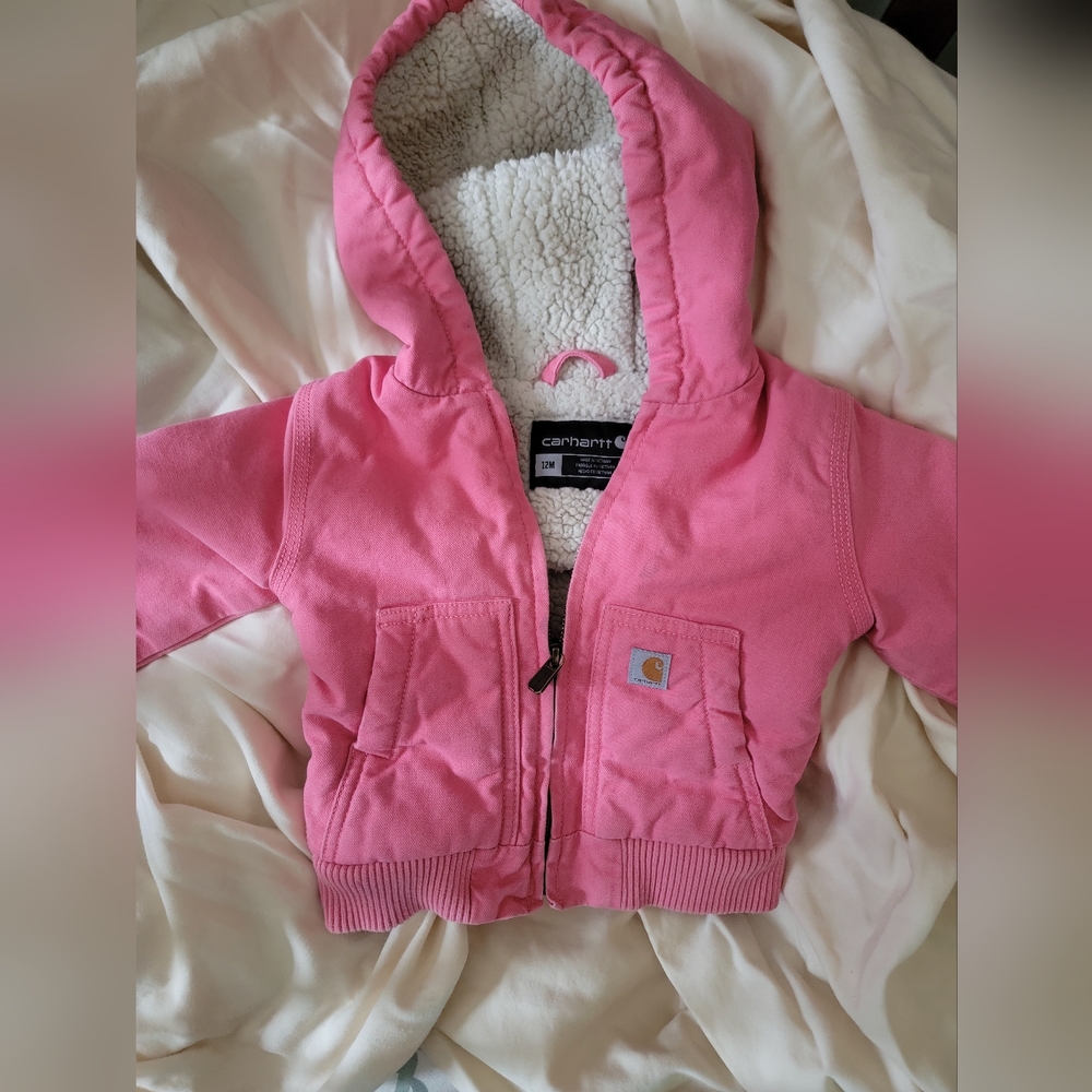 Carhartt Pink Hooded Sherpa-Lined Jacket